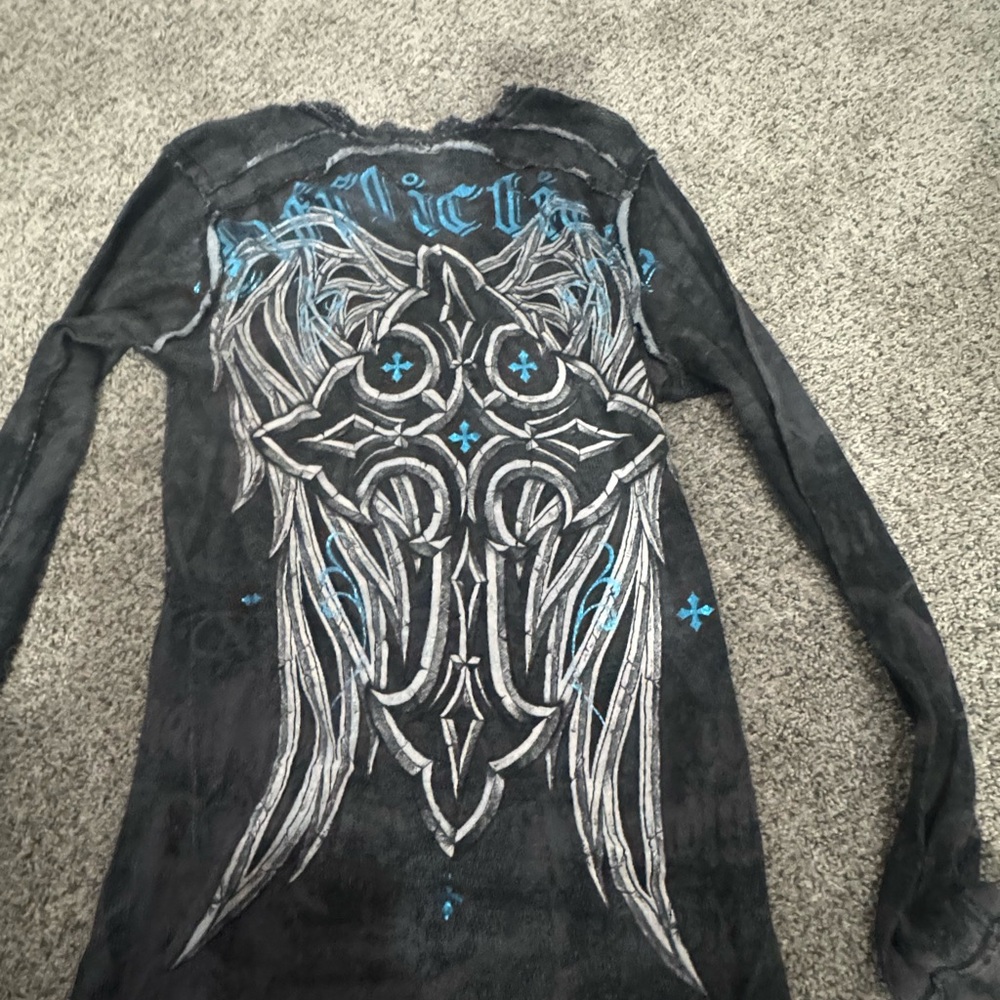 Affliction Black and Blue Long Sleeve Tee